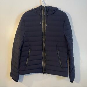 Mackage Mike Down Hooded Puffer Goose Down Jacket Size 42 - Navy Blue